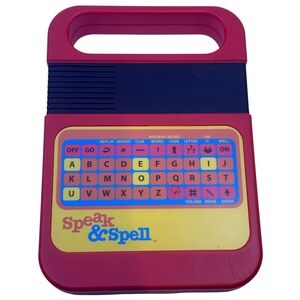 Texas Instruments Speak & Spell Electronic Educational Toy Red Blue Yellow